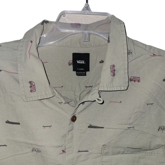 Vans Men's Green Short Sleeve Shirt - Picture 2 of 4
